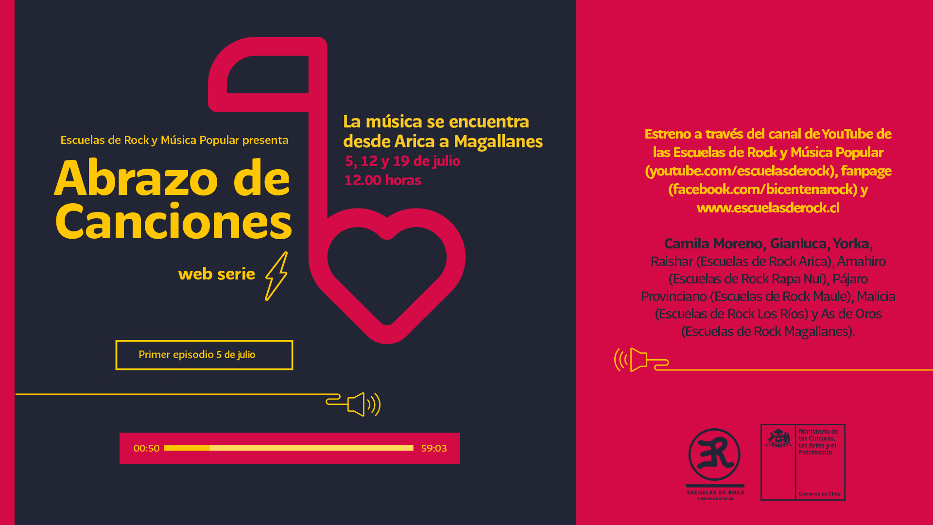 MINISTERIO DE LAS CULTURAS UNE A MÚSICOS DE ARICA A MAGALLANES EN FESTIVAL ONLINE ABRAZO DE CANCIONES 2