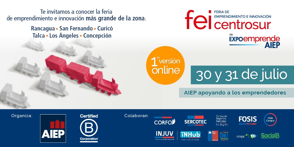 FERIA DE EMPRENDIMIENTO E INNOVACIÓN COLABORARÁ CON EMPRENDEDORES DE LAS REGIONES DE OHIGGINS DEL MAULE Y DEL BIOBÍO