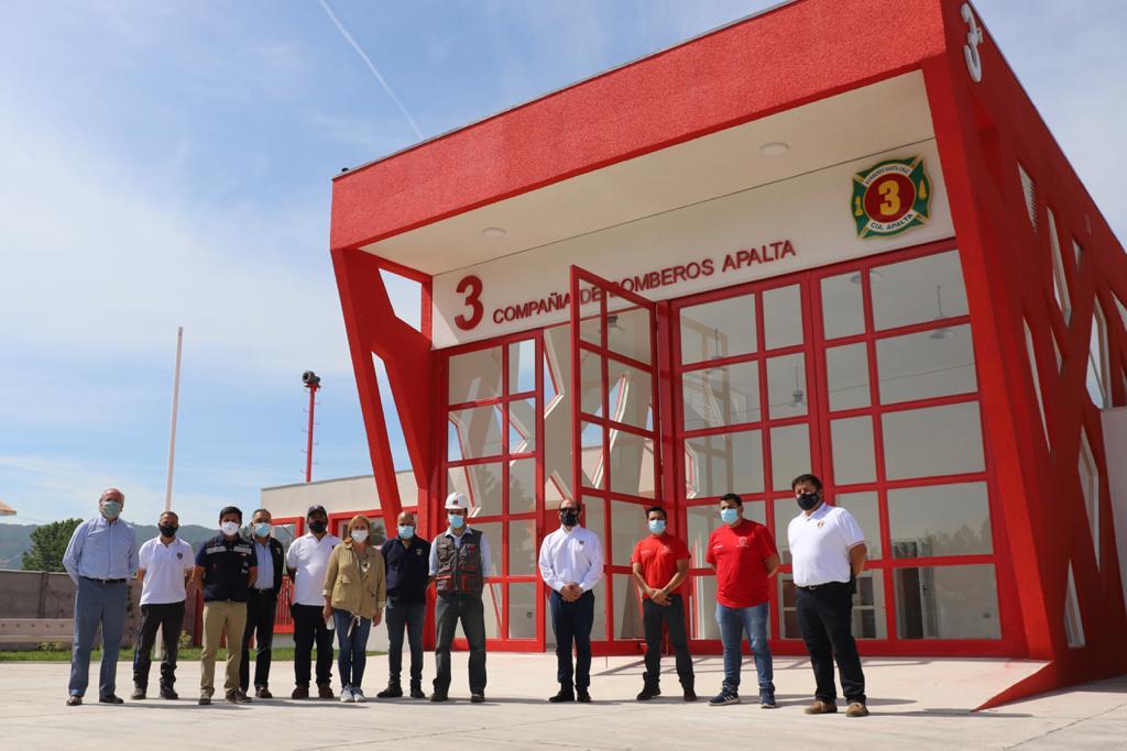 AUTORIDADES INSPECCIONAN OBRAS DEL NUEVO CUARTEL DE BOMBEROS DE APALTA FINANCIADO CON RECURSOS DEL GOBIERNO REGIONAL