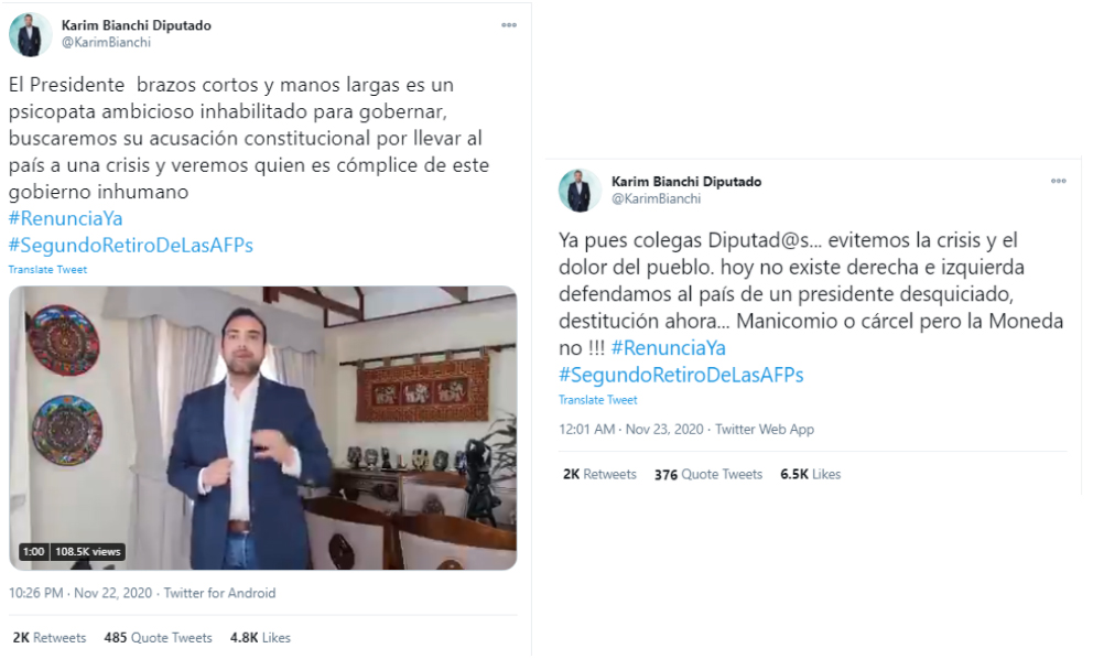 Diputado Diego Schalper pide a la Comisión de Ética sancionar a diputado Karim Bianchi por sus dichos en redes sociales B