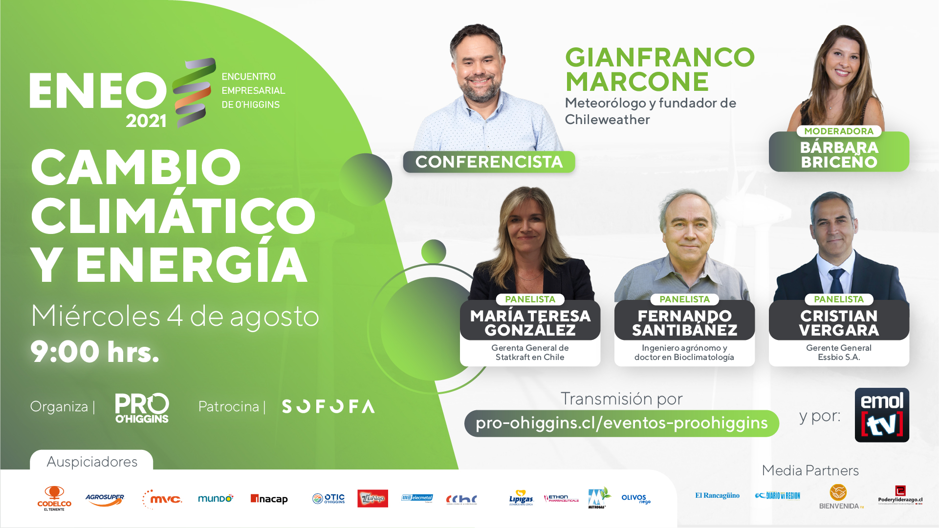 CONVERSANDO DE CAMBIO CLIMÁTICO Y ENERGÍA INICIA EL 4 DE AGOSTO ENEO 2021