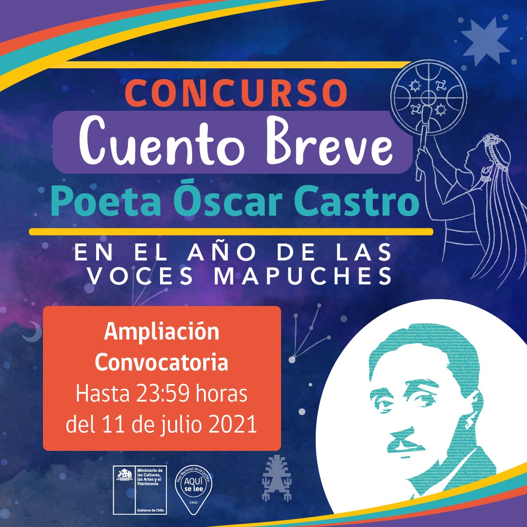 SE AMPLIÓ EL PLAZO DE POSTULACIÓN AL CONCURSO DE CUENTO BREVE POETA ÓSCAR CASTRO