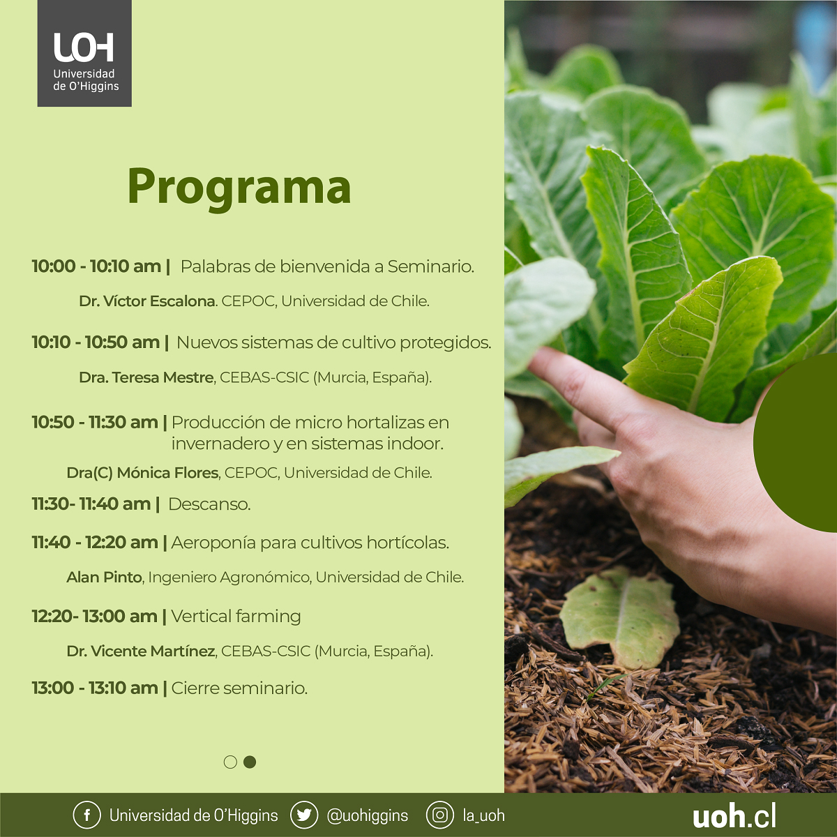 OHIGGINS SEMINARIO INTERNACIONAL CONGREGA A EXPERTOS EN HORTICULTURA DE VANGUARDIA DE ESPAÑA