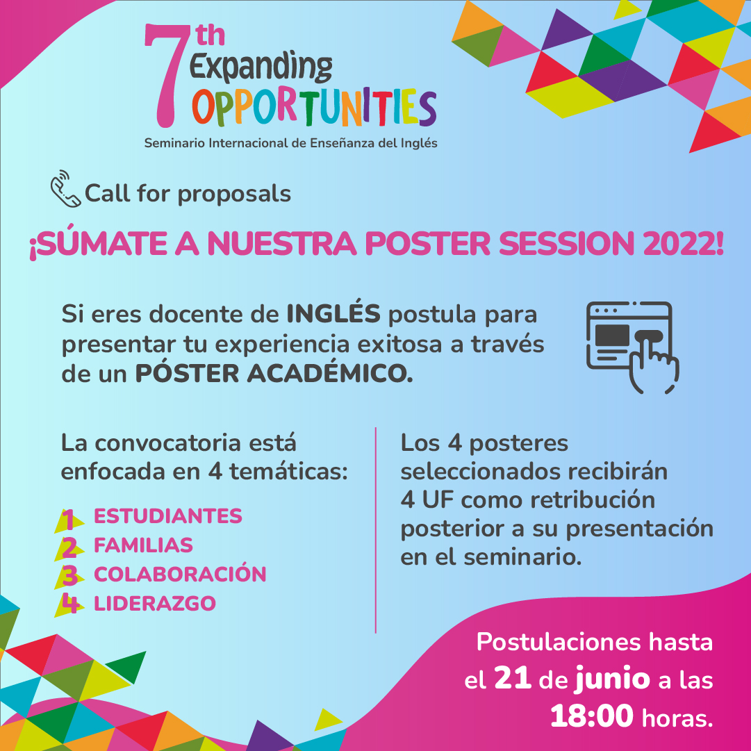 INVITAN A DOCENTES DE INGLÉS DE LA REGIÓN DE OHIGGINS A POSTULAR PARA SER PARTE DEL SEMINARIO INTERNACIONAL EXPANDING OPPORTUNITIES 2
