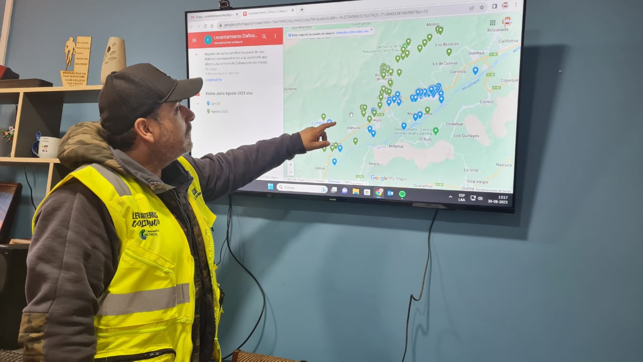 MUNICIPALIDAD DE COLTAUCO DA A CONOCER REGISTRO CON GEORREFERENCIA DE DAÑOS CAUSADOS POR LAS INUNDACIONES DEL MES DE JUNIO Y AGOSTO