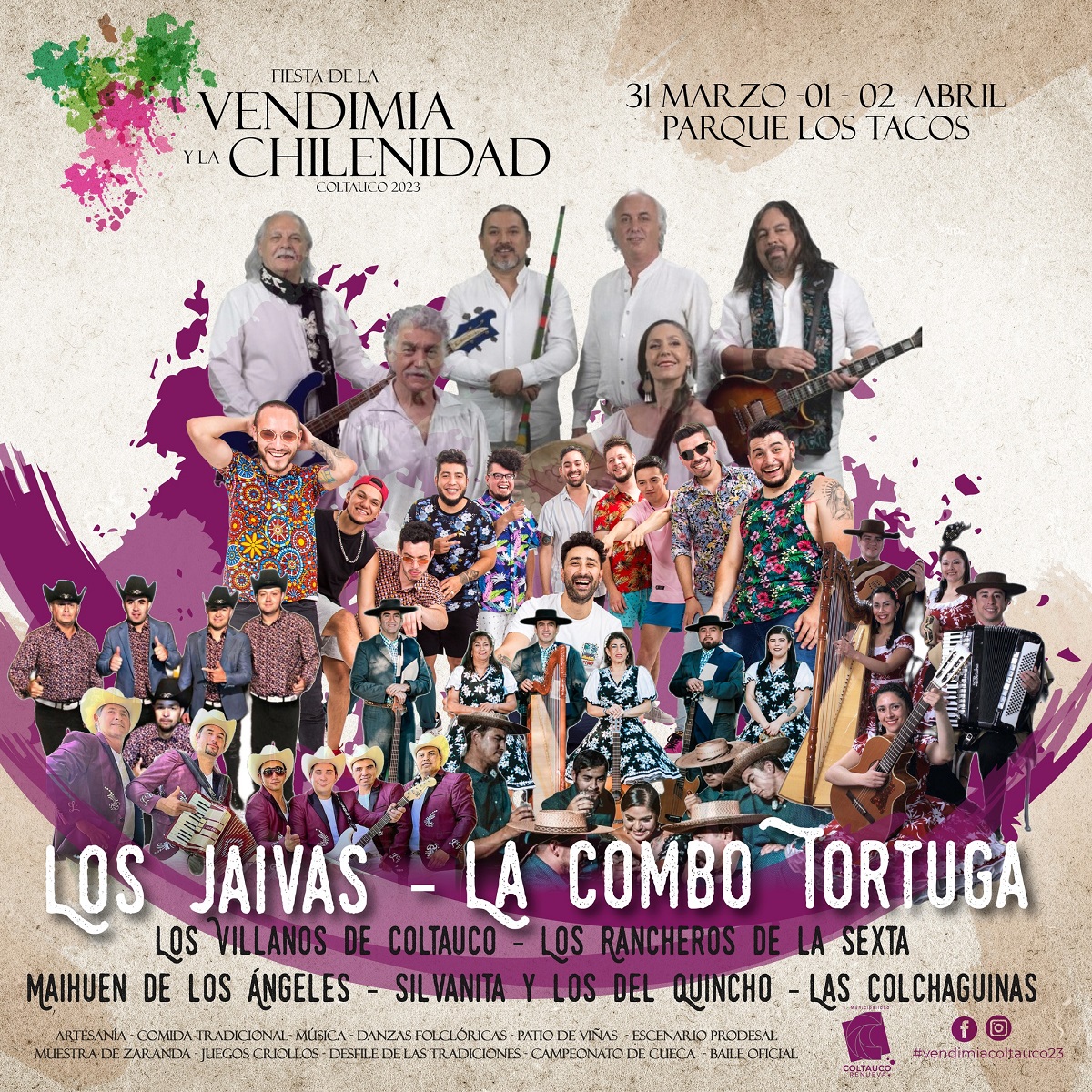 LOS JAIVAS Y LA COMBO TORTUGA SERÁN PARTE DE LA FIESTA DE LA VENDIMIA QUE SE REALIZARÁ EN COLTAUCO 1