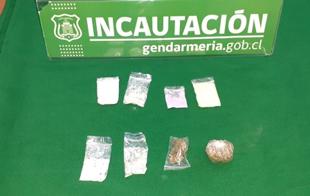 Más de medio kilo de droga se logró incautar este último fin de semana en el CP de Rancagua