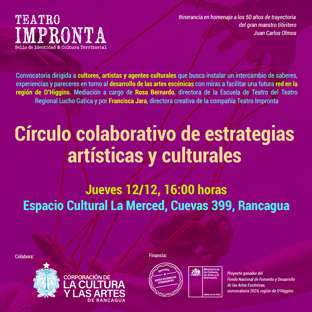 INVITAN A PARTICIPAR DE TEATRO AL AIRE LIBRE Y TALLER PARA INFANCIAS GRATUITO EN RANCAGUA