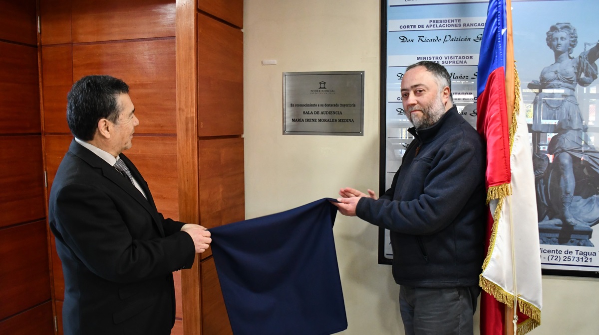 JUZGADO DE GARANTÍA DE SAN VICENTE REALIZA HOMENAJE PÓSTUMO A LA MAGISTRADA MARÍA IRENE MORALES MEDINA Presidente de la Corte de Rancagua e hijo de magistrada corto