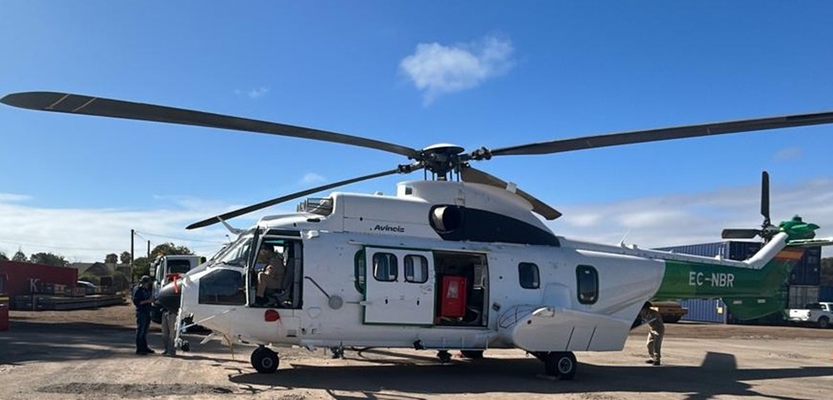 AERONAVES DE ALTO IMPACTO AIRCRANES Y SUPERPUMAS REFUERZAN LA BATALLA CONTRA EL FUEGO EN CHILE SuperPuma en Chile