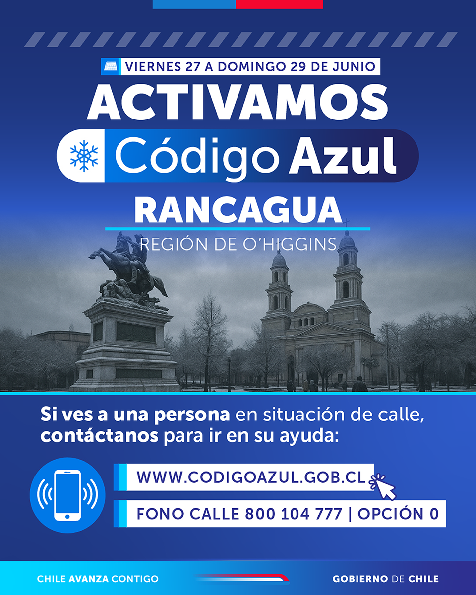 SE ACTIVA CÓDIGO AZUL ANTE BAJAS TEMPERATURAS ANUNCIADAS EN RANCAGUA 1