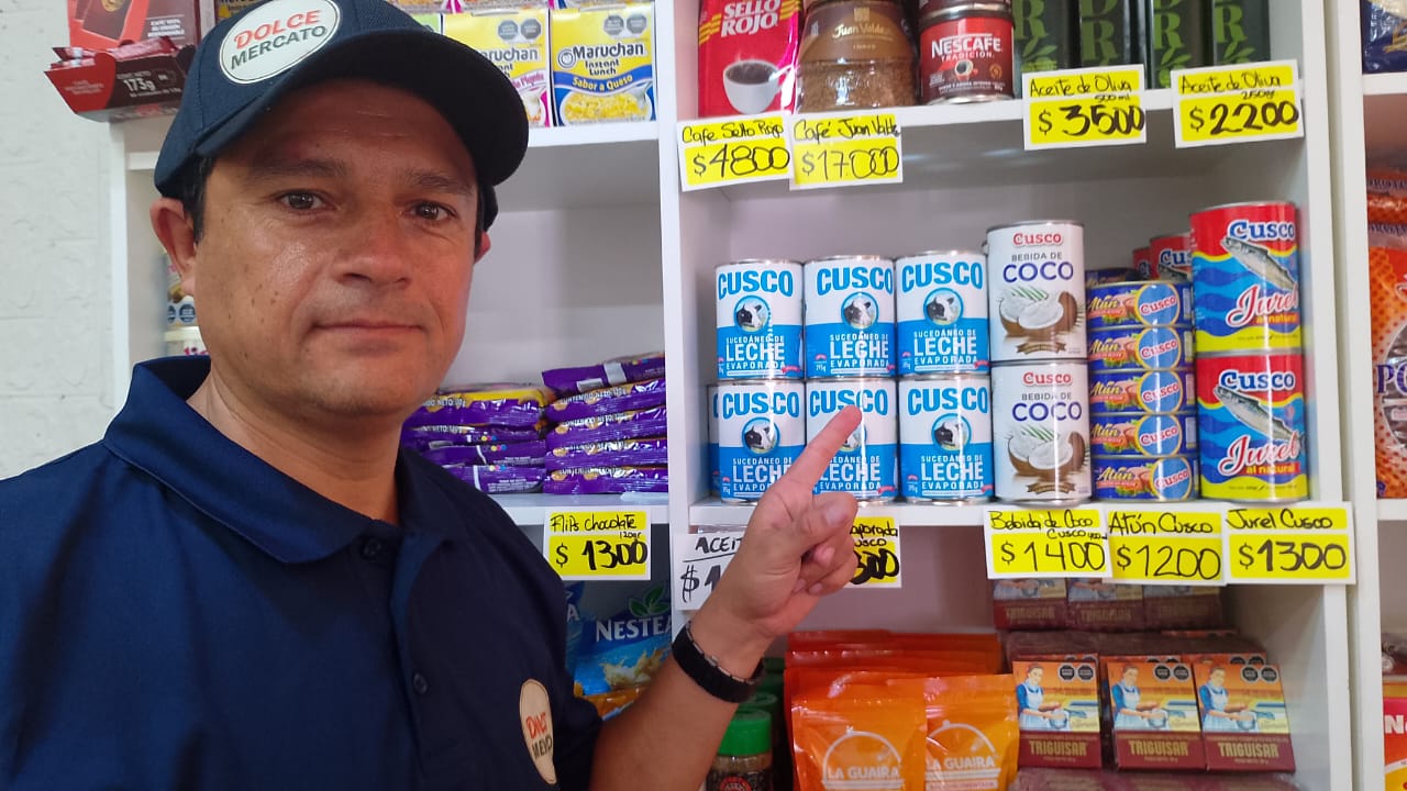 Dulce mercato Señalando productos