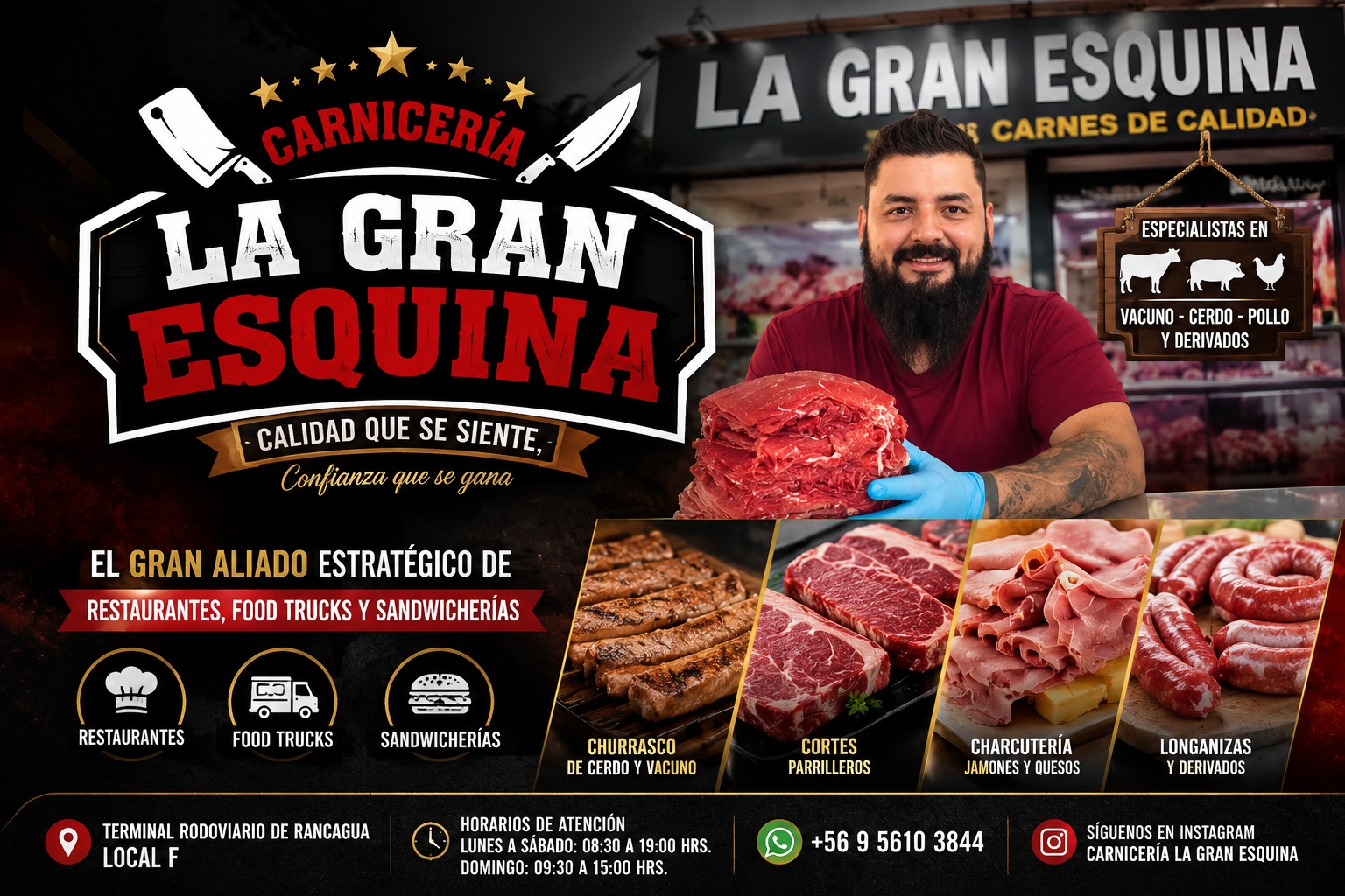 CARNICERÍA LA GRAN ESQUINA: EL GRAN ALIADO ESTRATÉGICO DE RESTAURANTES Y FOOD TRUCKS EN RANCAGUA